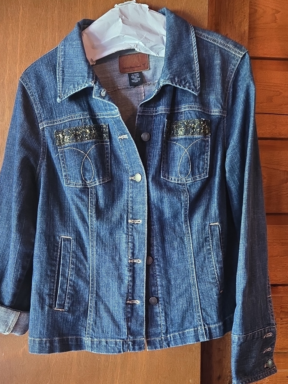 Calvin Klein Jeans Blue Denim Jacket with Embellished Chest Pockets